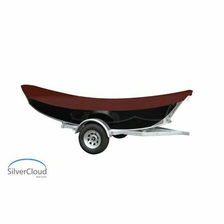 EEVELLE Boat Cover DRIft BOAT, Outboard Fits 10ft L up to 84in W Burgundy SCDFT1084B-BRG